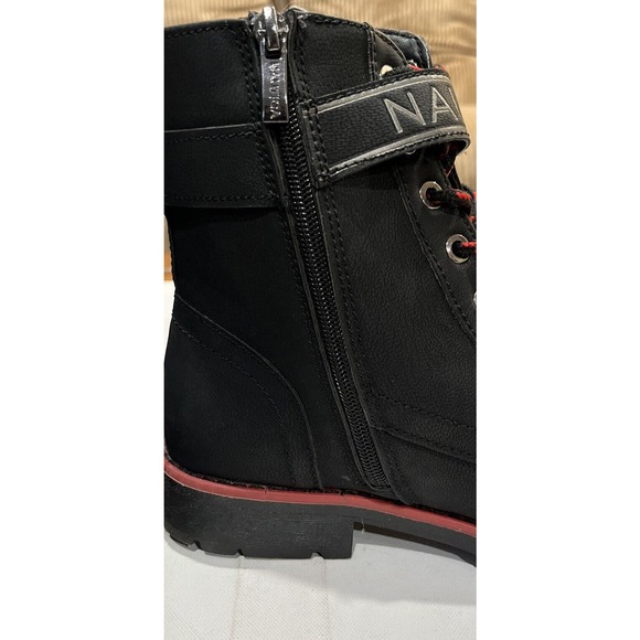 Women’s Nautica Lace And Buckle Boot Side Zip Black/Red Sz 10 Worn Once - Picture 5 of 8